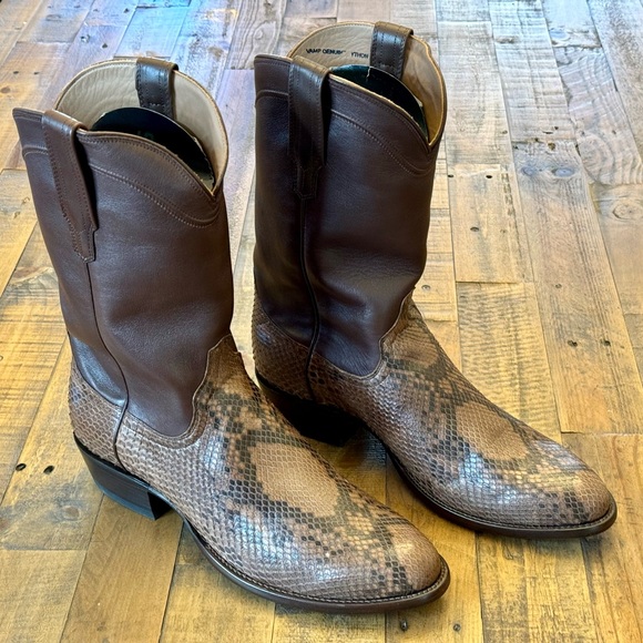 Tecovas The Billy Men’s Saddle Python Brown 14 D NIB - Picture 1 of 6